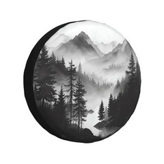 Spare Tire Cover Mountain Lake Tree Landscape Wheel Covers Weatherproof