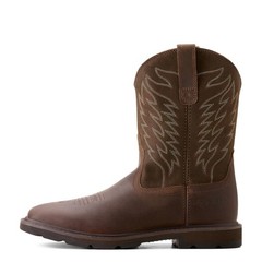 Ariat Men’s Groundbreaker Wide Square Toe Work Boots 10 Brown