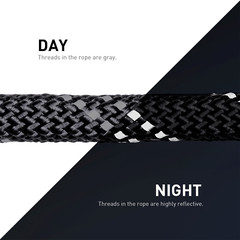 Static Reflective Outdoor Rock Climbing Rope with Carabiner(s)