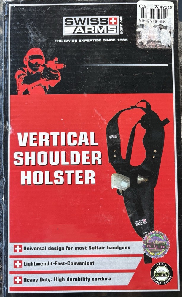 SWISS ARMS VERTICAL SHOULDER HOLSTER FOR MOST SOFTAIR HANDGUNS – NEW IN BOX NIB!