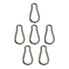 LABLT 304 Stainless Steel Spring Snap Hook Carabiner Clips 264 Lbs Set Of 6