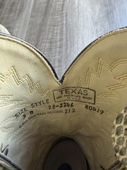 Texas American Made Western Snakeskin Boots Unisex Kids US Size 3D MPN 28-2246
