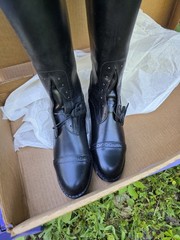 NOS Devon Aire 655 Nouvelle Tall Field Boots Womens Size 8 XW Calf Black Leather