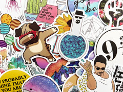 1000 Random Bulk Sticker Bomb Lot Fun Variety Pack Luggage Skateboard Decals