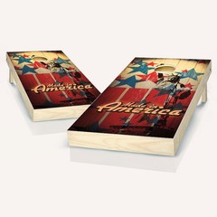 Cornhole Boards Skips Garage Foldable UV Resistant Wood Frames Outdoor