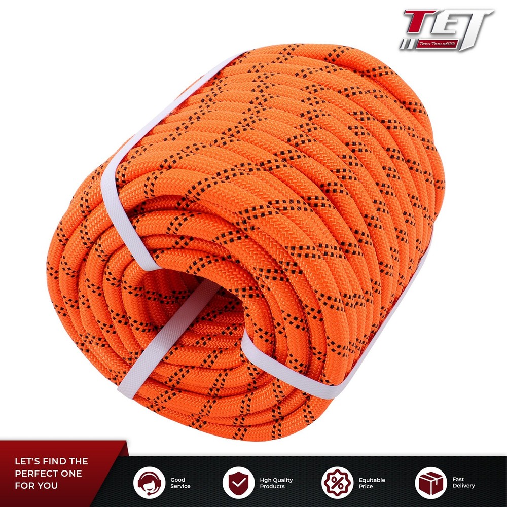 Stranded Braided Rope Breaking Strength 5174 Pounds Orange Black 1/2 in X120′ 48