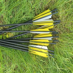 12X Archery 20″ Hunting Crossbow Bolts Carbon Arrows Half Moon Nock OD 8.8mm USA