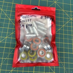 Mission Bearings [ 11 Swiss Orange + 5 Yellow ABEC 7 + 8 Axles ] Roller Hockey