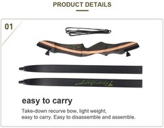 62inch Archery Takedown Hunting Recurve Bow 20-50lbs Weight Right Hand Shooting