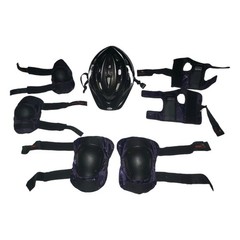 Bell Kids Bike Helmet + Eight Ball Knee Elbow Wrist Guards Set Ages 8+ Years