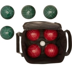 Amazon Basics Bocce Ball Set, 100mm, Green/Red/White