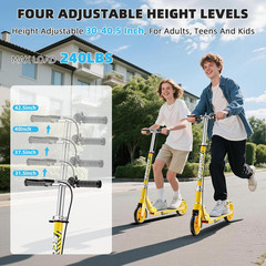 Scooters for Kids 8-12, Teens & Adults – Load 240 LBS, 8-Inch Wheels, Kick Scoot