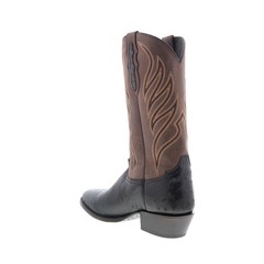 Tony Lama Ray 13″ Smooth Ostrich Round Toe Mens Black Cowboy Western Boots