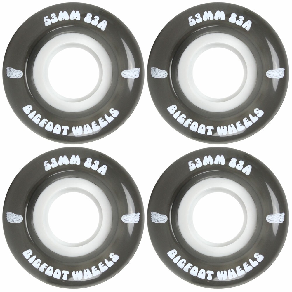 Bigfoot Skateboard Wheels 53mm 83A Soft Cruiser Filmer Wheels Black (Set of 4)