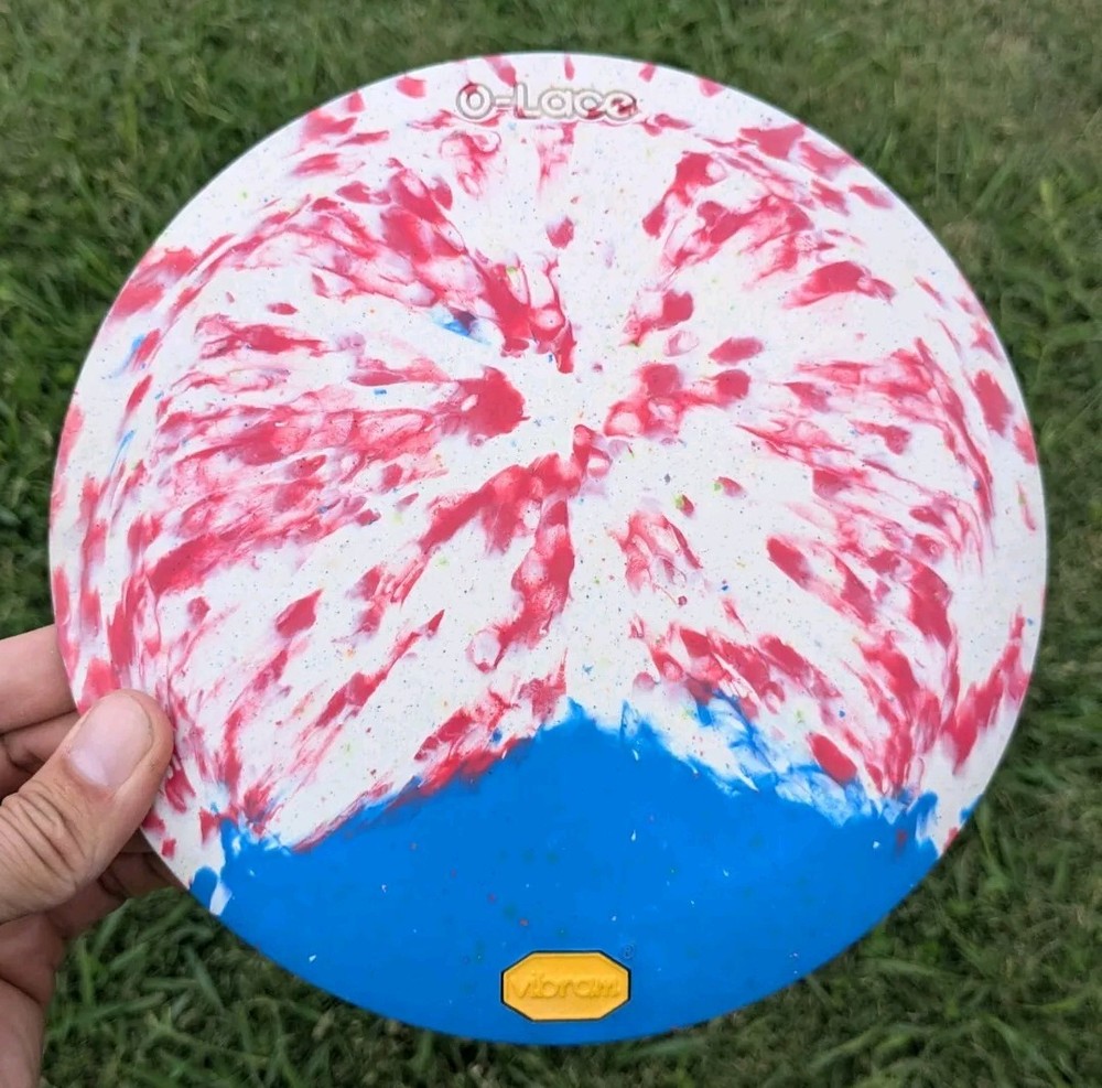 Vibram OLace Disc Golf 175g M Rubber Medium Firm Red White Blue O Lace