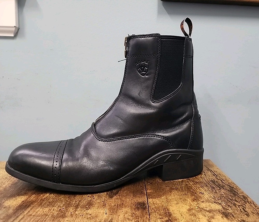 Ariat Heritage IV Zip Paddock Oxford Toe Mens Black Ankle Boot Size 10D VGUC