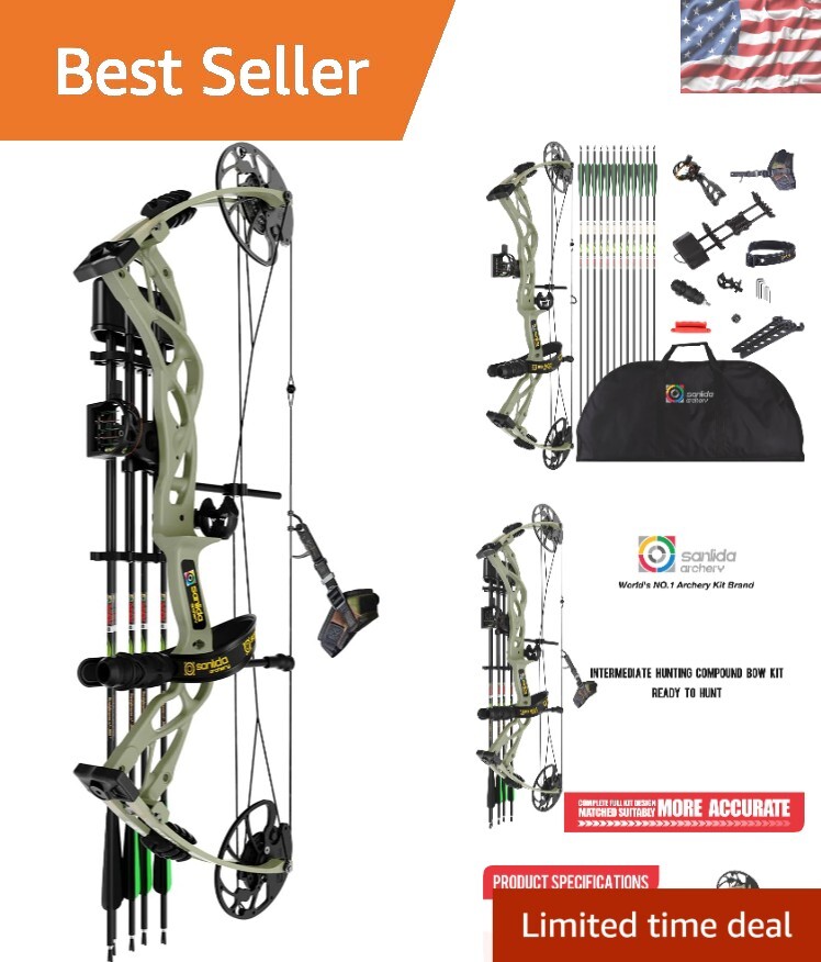Ready to Hunt Compound Bow Kit for Adults – 0-70 lbs Draw Weight, No Bow Press
