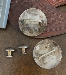 Vogt Sterling Silver Conchos & Bit End Bridle Rosettes Vintage Headstall