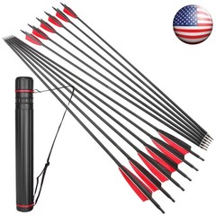 Archery 12/24/36pcs 4″Turkey Feathers 30″ Carbon Arrows Quiver SP500 Hunt Target