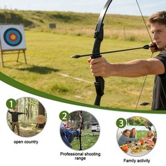 Archery 57″ 20-40LBS Takedown Bow Left & Right Handed Recurve Bow and Arrows Set