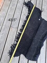 Adult Large Black Leather Western Show Chaps