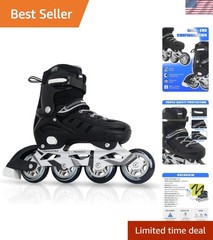 Adults Adjustable Inline Skates, Safe and Durable Roller Skates with Giant Wh…