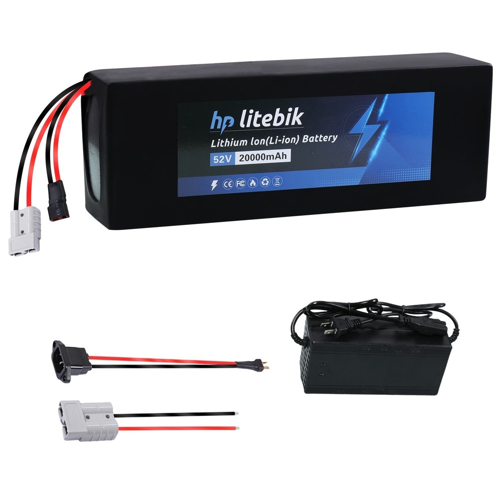 52V 20AH Lithium Battery 50A BMS for electric bicycle 2600W Motors Anderson plug