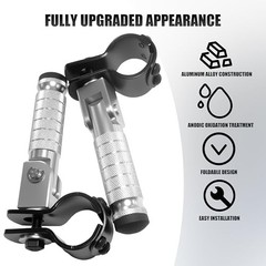 M8 Motorcycle Folding Rearsets Foldable Motorbike Footrest Type B Silver