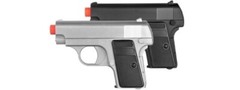 Spring-Powered Airsoft BB Pistol 2-In-1 Set Silver & Black Colors Lightweight