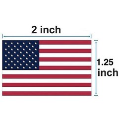 30Pcs American Flag USA Patriotic Adhesive Label 2 x 1.22 Inch Stickers Decal