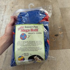 Jolly Pets Horsemen’S Pride Mega Soccer Ball Blue/Red Cover 30” New – Open Box