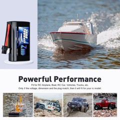 Zeee 2S Li-ion Battery 3000mAh 7.4V SM 2P Connector 2S Rechargeable RC Batter…