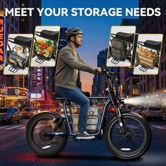 Peak 800W Electric Motorcycle 20″ Fat Tire Electric Scooter w/Seat