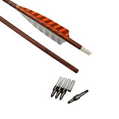 6/12pcs 30″ Carbon Turkey Arrows Wooden Shaft Arrow Screw Point Archery Outdoor