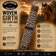 Horse Western 27 Strand Double Weave Two-Tone Mohair Straight Cinch 97RT18