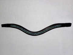 Black Oak by KL Select Emerald City curved browband, black, horse size (16″)