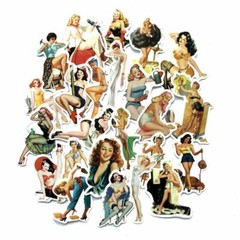 Lot 50 Vinyl Glamor Girl Retro Beauty Laptop Stickers Decals Sticker PVC
