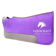 Purple Wool Felt Saddle Pad with Leather | Western Riding Pad | 30X30″ & 32X32″