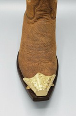WESTERN COWBOY BOOT TIP Pair – Gold Finish Engraved Tips