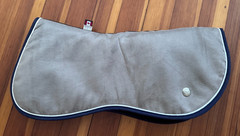 Ogilvy Memory Foam Half Pad – Grey w/ Navy & White Trim – EUC