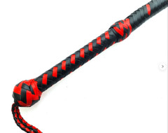 Cowhide Bull WHIP 04 TO 16 FEET Long 16 Plaits Black-Red Indiana Jones Whip