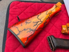 Custom Fractal Burned Romanian ak wood stock set surplus for AGE/GBB airsoft