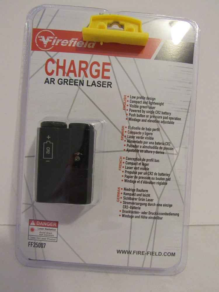 Firefield CHARGE AR Green Laser Sight with Pressure Pad & CR2 Battery FF25007