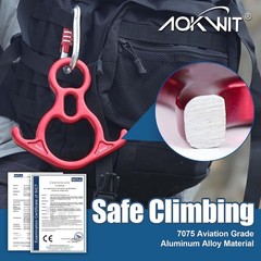 Climbing Figure 8 Descender 6.7 Inch Red Device for Safe Belaying and Rappelling