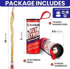 Versatile 10 Pack Fly Strips – Safe Indoor & Outdoor Sticky Pest Control