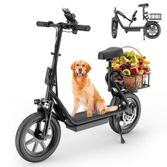 AOVOPRO Electric Scooter with Seat, Commuter Foldable, 500W 10.4Ah Battery 22mph