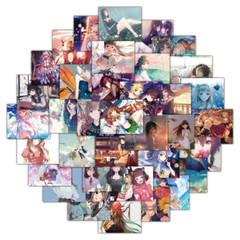 50 Mixed Anime Girls Waifu Manga Skateboard Stickers Vinyl Laptop Decal US