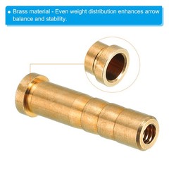 12Pack 50 Grain Archery Arrow Brass Insert for 244 6.2mm Carbon Arrows