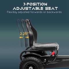 Kids Pedal Go Kart Ride On Car Adjustable Seat Hand Brake Rubber Tires 5-12