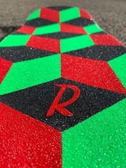 Skateboard Grip Tape DIY 3 color kit Geo Rombo laser cut by Rough GT